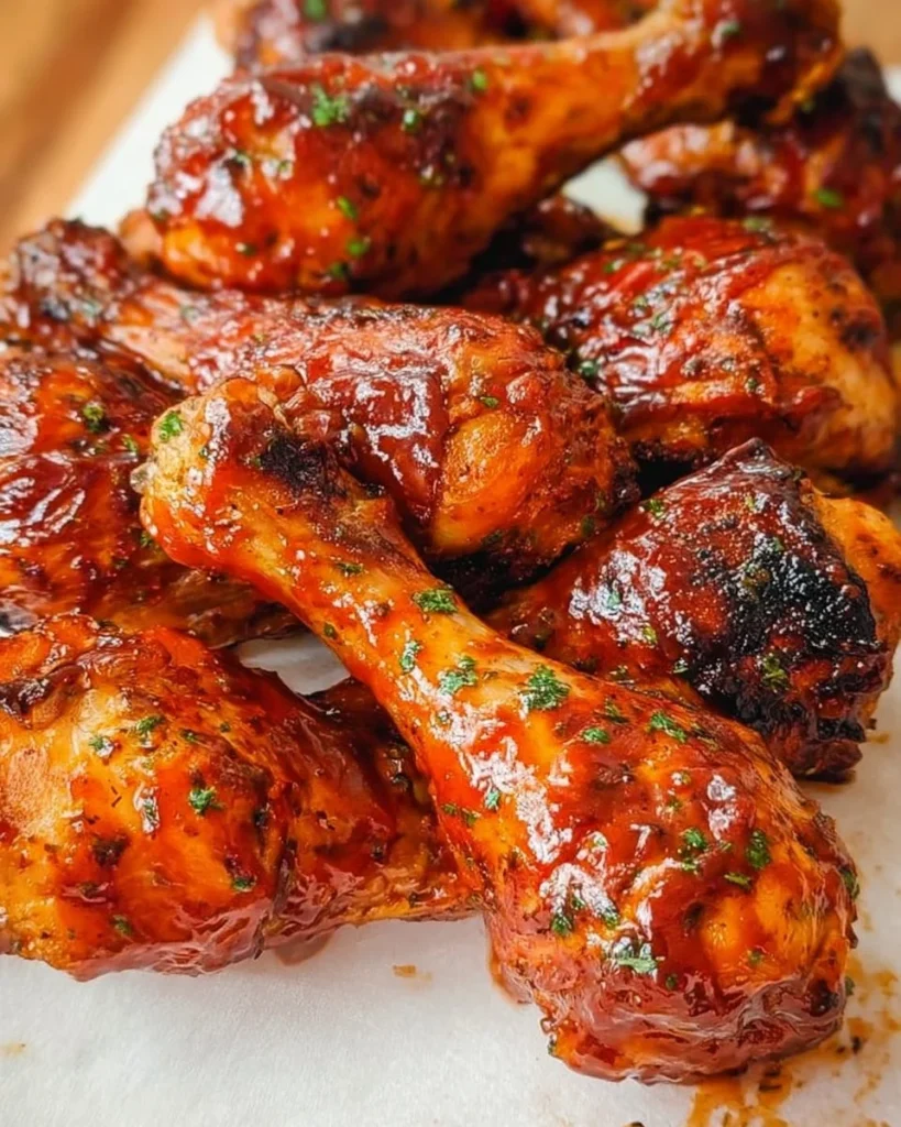 BBQ grilled drumsticks on a grill, ready to be served