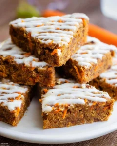 Delicious homemade carrot cake bars topped with cream cheese frosting