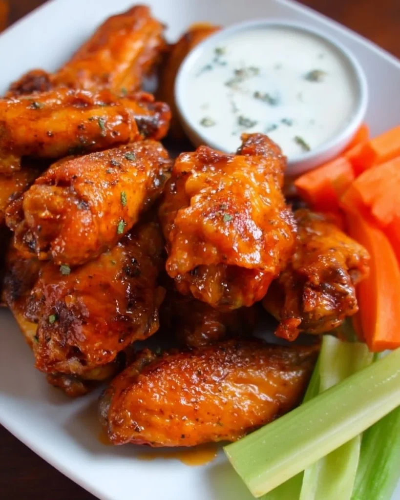 Plate of flavorful Crock Pot chicken wings ready to be served