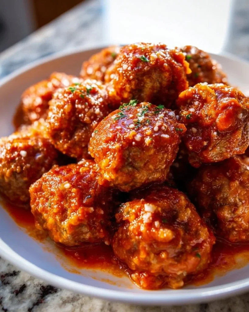 Delicious easy porcupine meatballs served on a plate