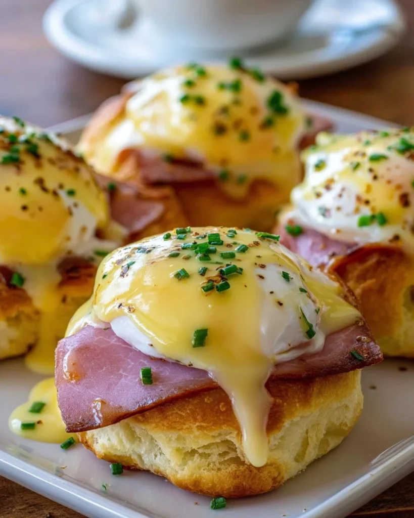 Delicious Eggs Benedict Breakfast Rolls served on a brunch table