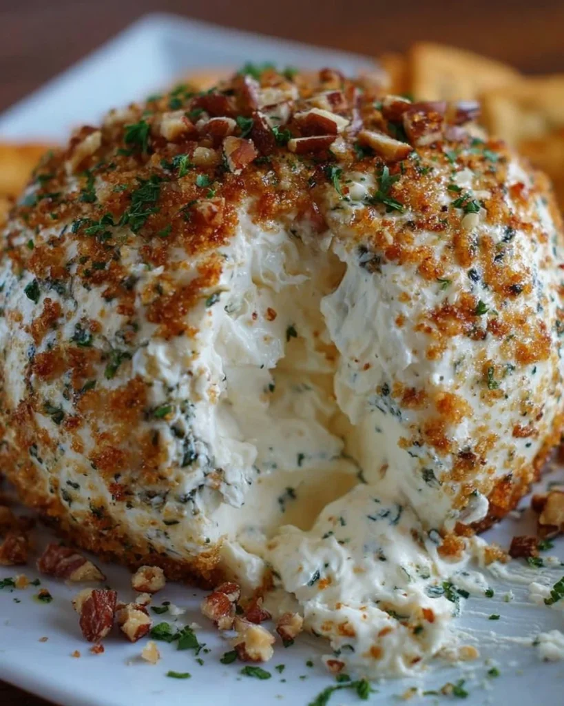 Delicious mozzarella cheese ball served with fresh herbs and spices