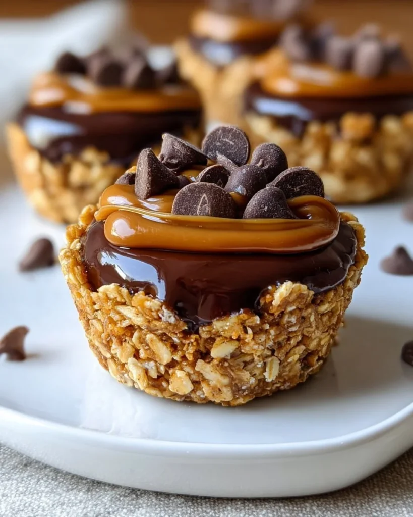 No Bake Peanut Butter Granola Cups made with oats and honey