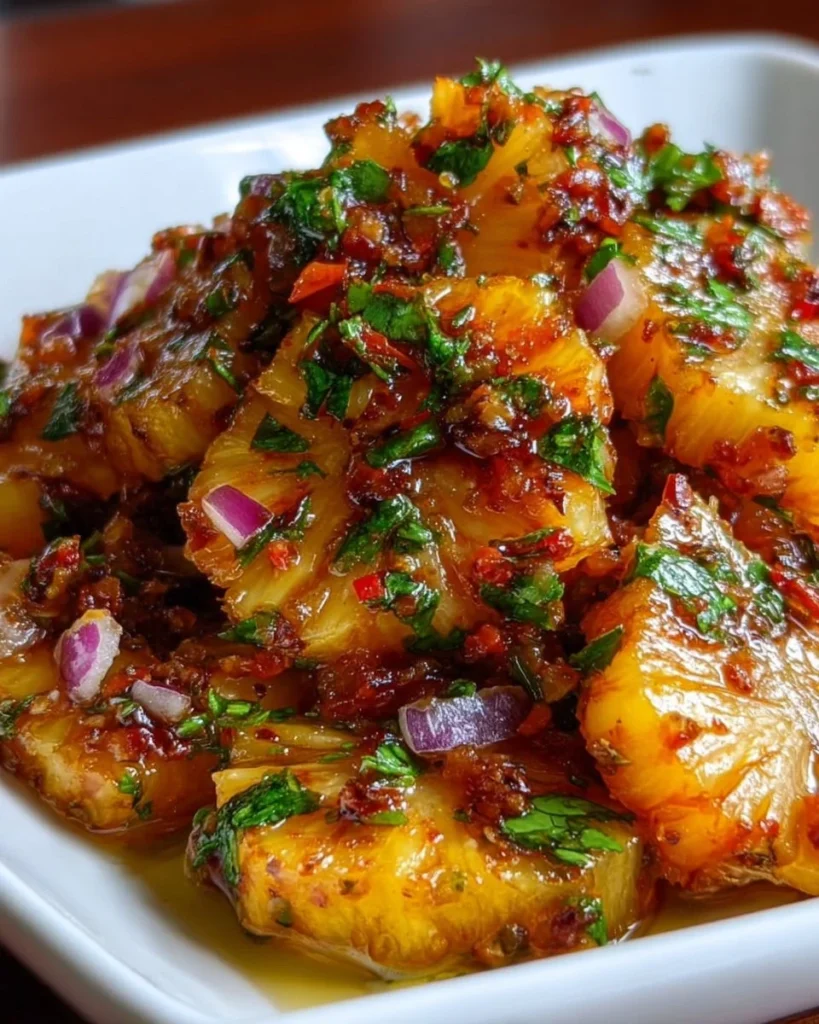 Delicious Pineapple Chipotle Salsa in a bowl, perfect for dipping or topping.