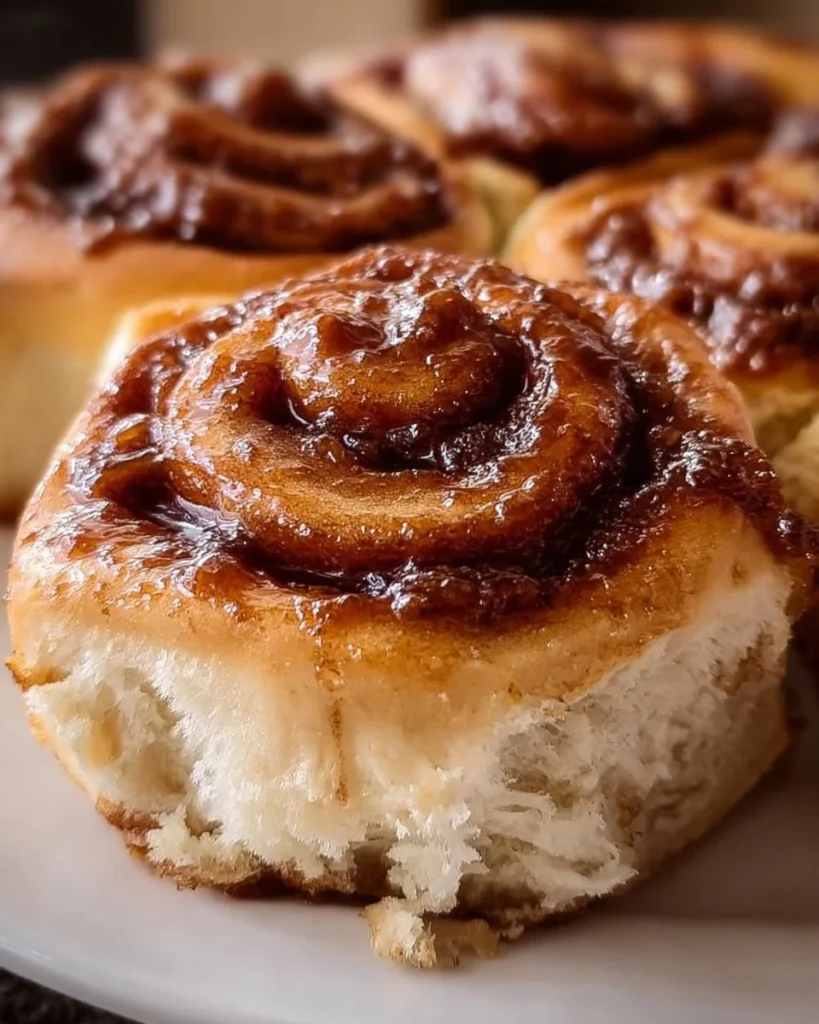 Freshly baked apple butter cinnamon rolls topped with icing