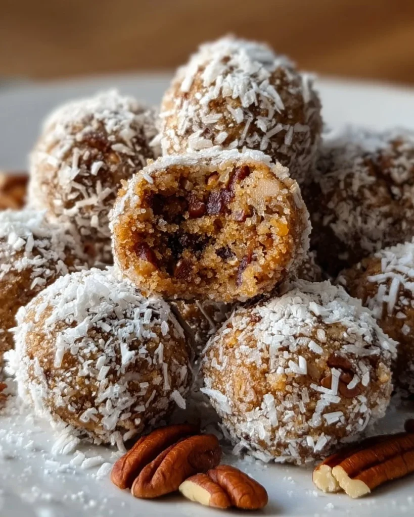 Delicious Grandma’s Pecan Pie Balls ready for serving
