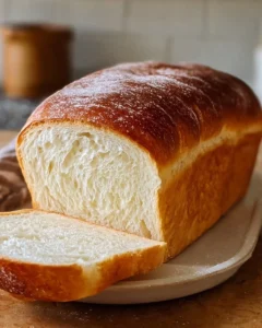 Soft and fluffy sourdough sandwich bread fresh out of the oven