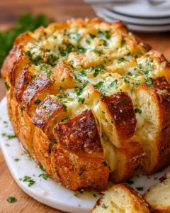 Delicious pull-apart garlic bread made with sourdough discard