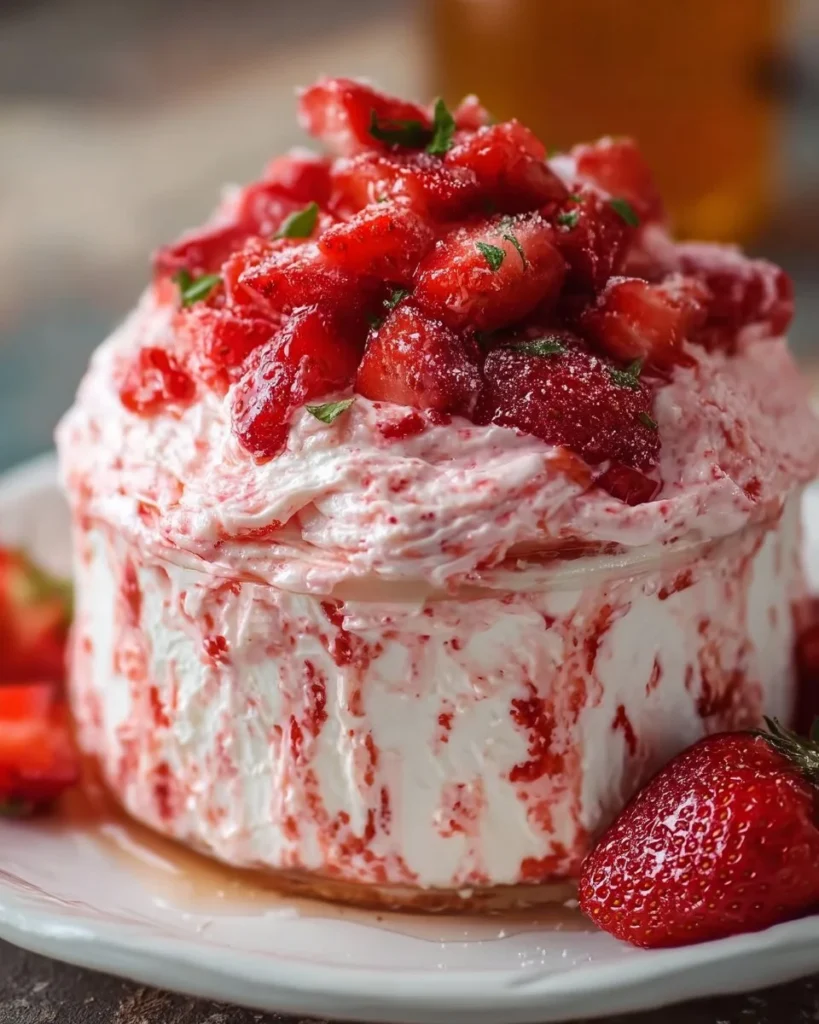 Homemade strawberry butter spread on toast with fresh strawberries.