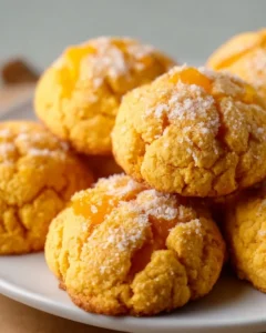 Delicious tropical mango cookies on a plate, fresh and inviting.