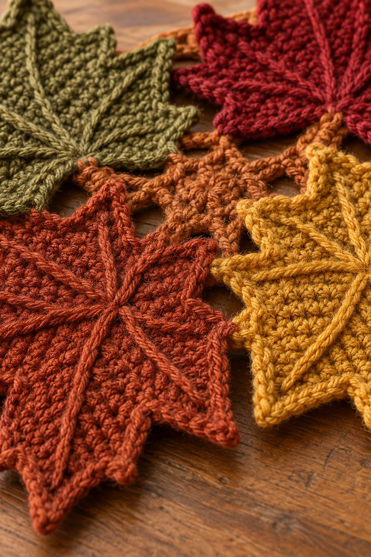 Autumn Maple Leaf Table Centerpiece Pattern: detail view.