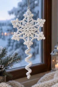 Finished Christmas Spiral Crochet Free Pattern crochet project displayed clearly.