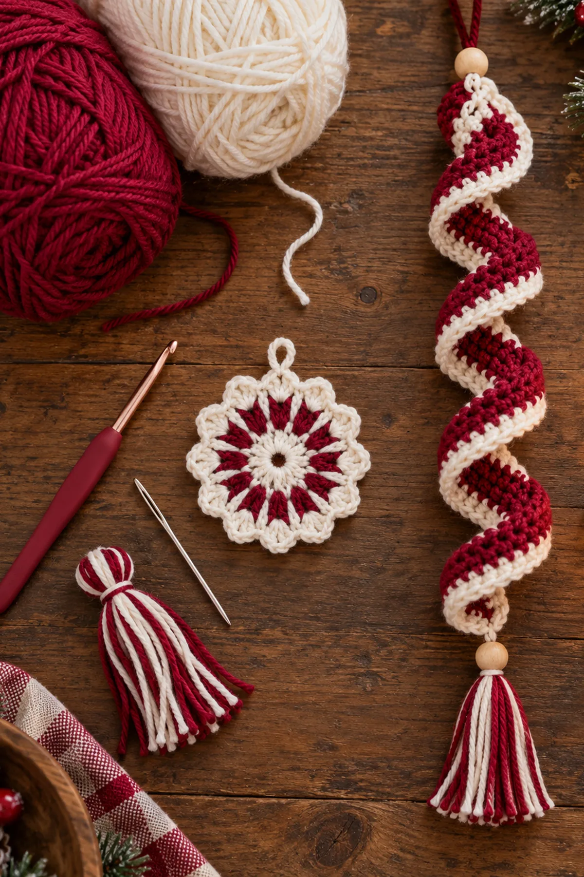 Christmas Spiral Crochet Free Pattern: progress 01 view.