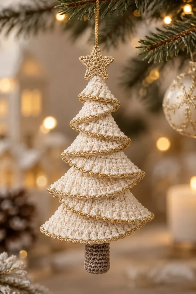 Finished Snowman Crochet Christmas Hanging Ornament crochet project displayed clearly.