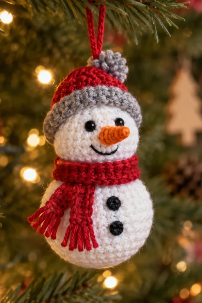 Finished White Crochet Spiral Snowflake Hanging Ornament crochet project displayed clearly.
